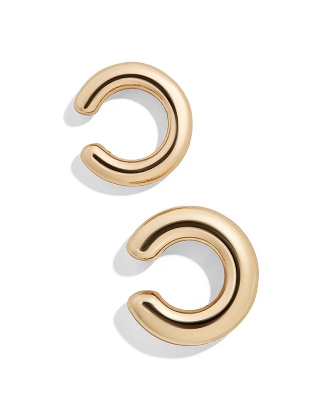 Gold Hoop Earrings Cuff No Backing